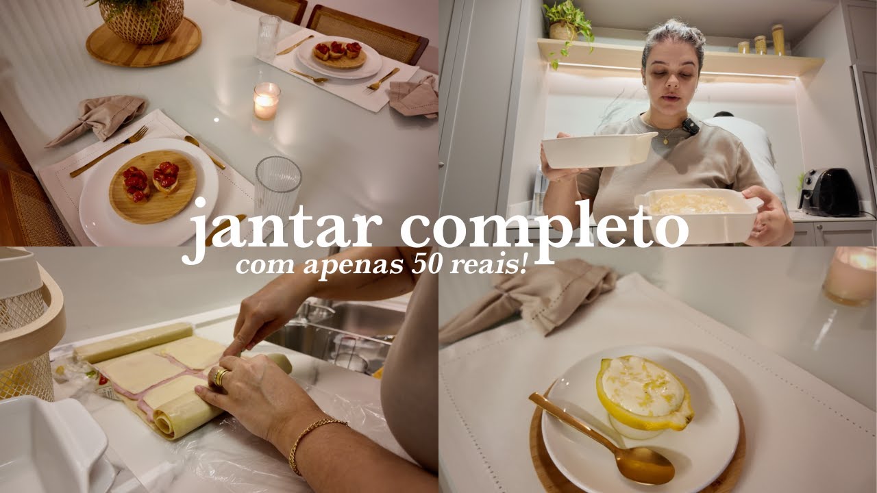 Jantar com entrada, prato principal e sobremesa gastando apenas 50 reais