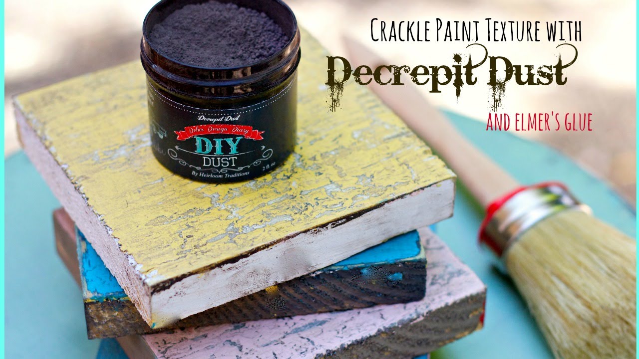 Paint crackle and distress with  Elmer's glue