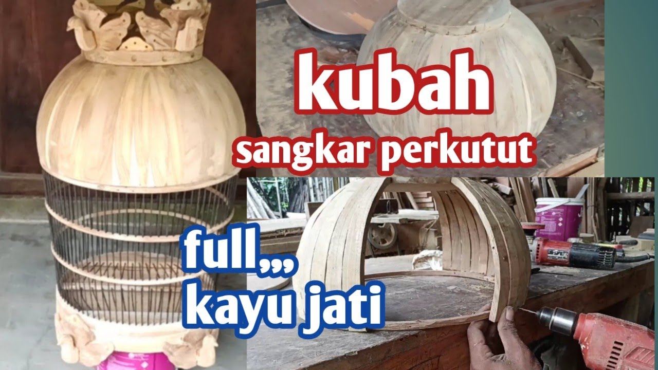 cara membuat  kubah sangkar perkutut dari kayu jati , hafidz kayu