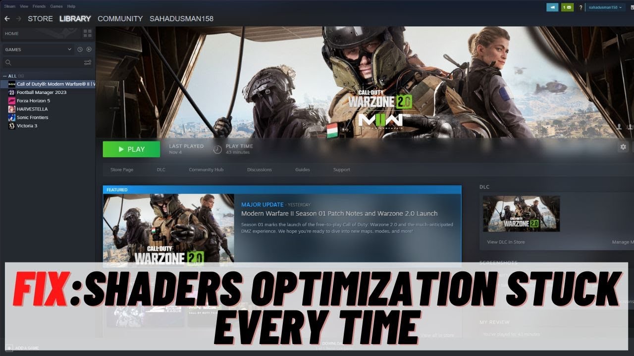 Как исправить: Оптимизация шейдеров в Modern Warfare 2 постоянно зависает