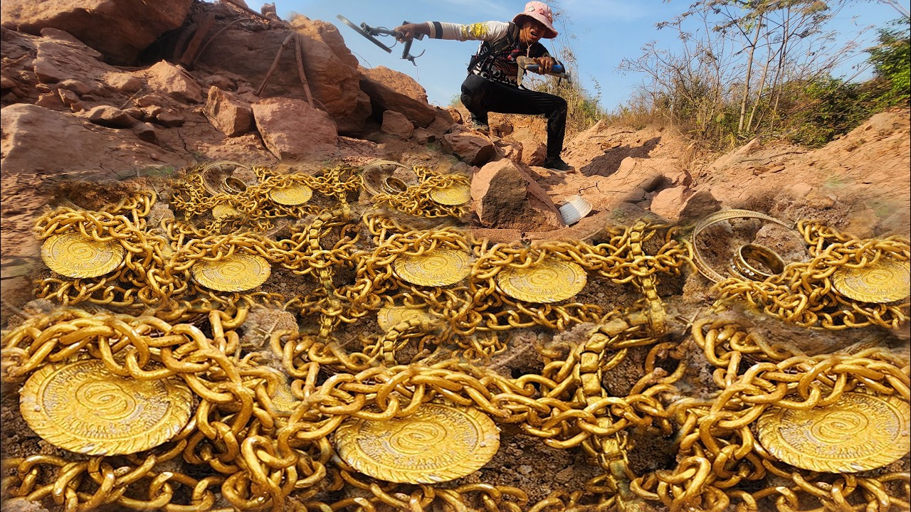 Unbelievable I found a lot of Gold Jewelry underground at trash dumper long years a go use detector.
