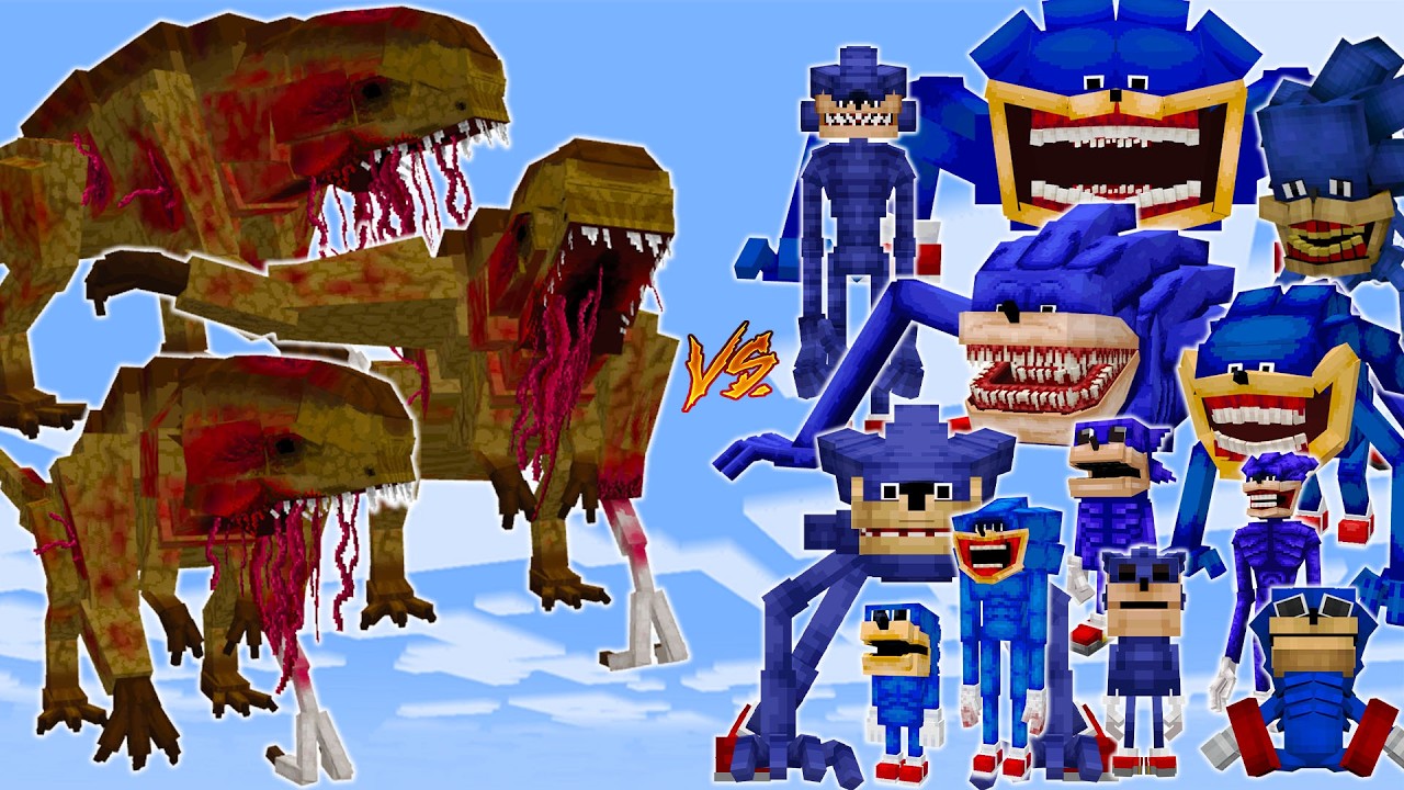 PARASITIC REX vs All SHIN SONIC | MINECRAFT PE BATTLE