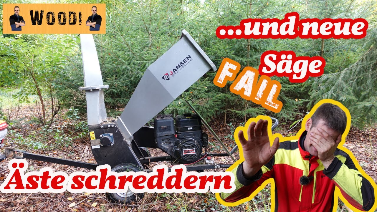 Astwerk häckseln - Jansen GTS 1500E - Holzhäcksler - Äste schreddern - Woodi
