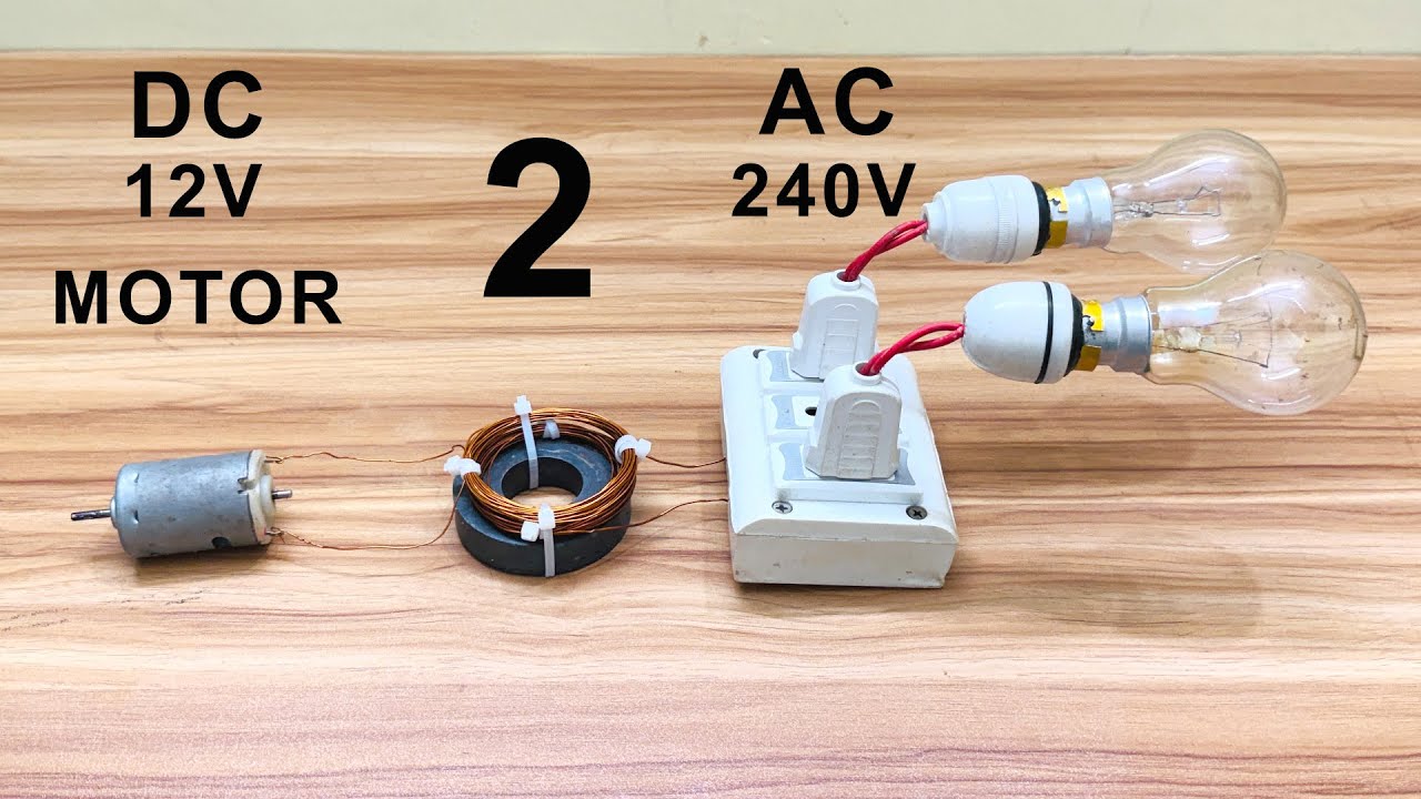 How to make free energy generator 100% using DC 12V motor tow AC 240V and light bulb at home