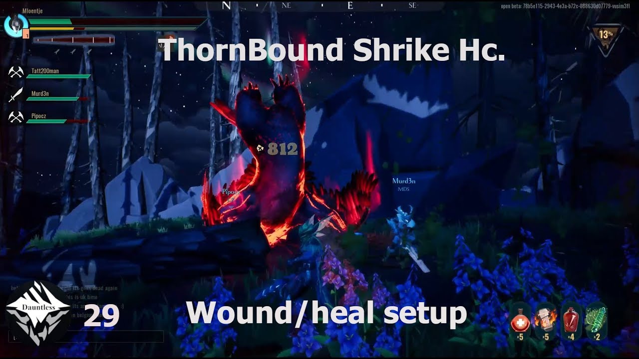 Dauntless Ep 29 : Thornbound shrike Hc - Wound damage/heal setup