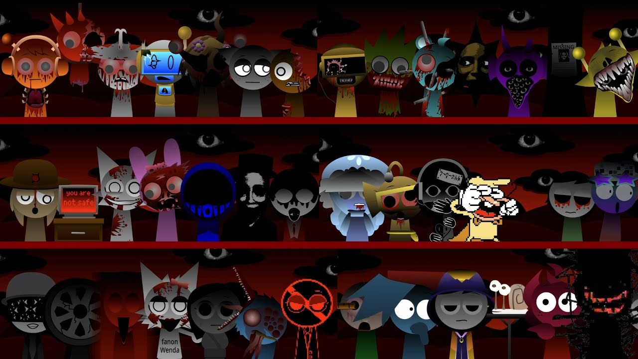 Sprunki but remasters Cancelled horror version - with All Characters