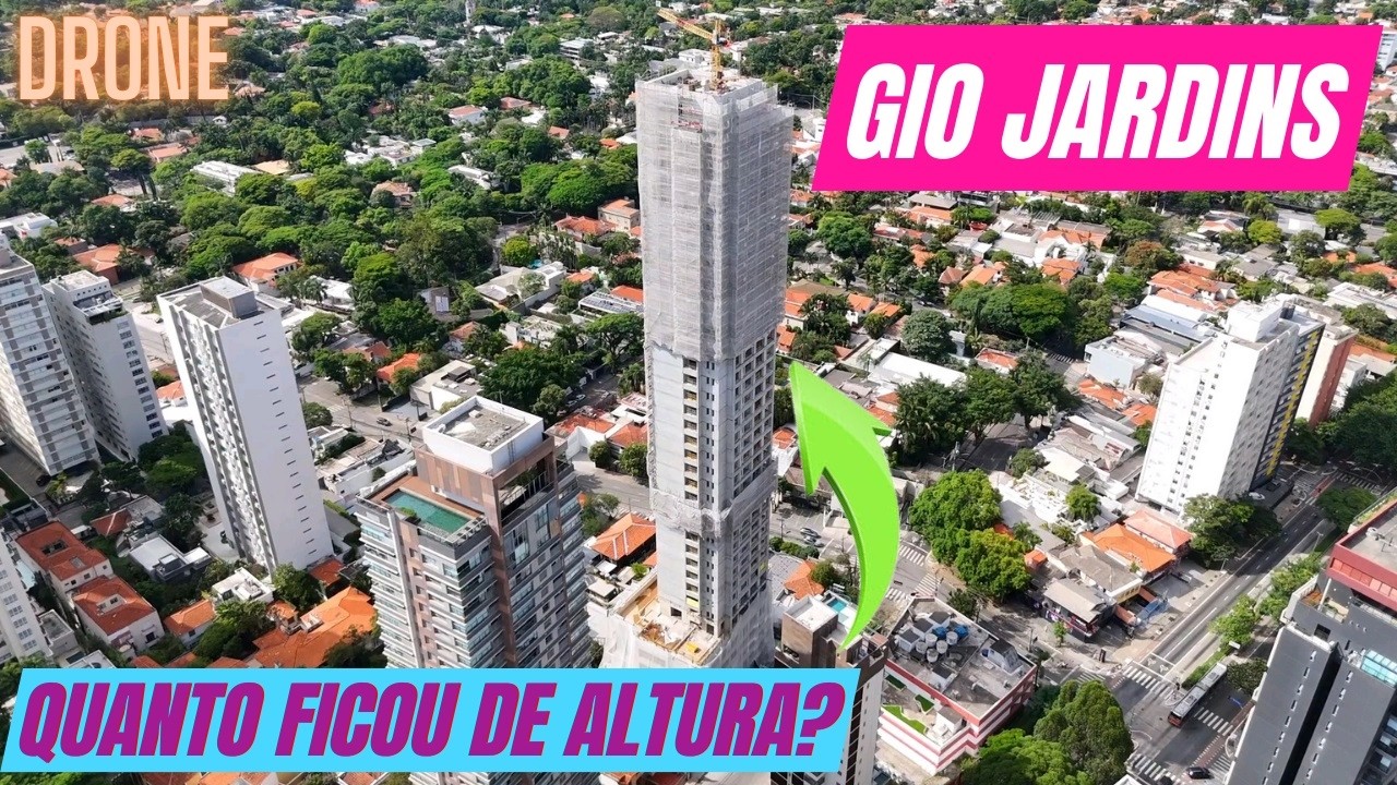 Drone mede a altura aproximada do imponente Gio Jardins (+ arredores) - Jardins - São Paulo