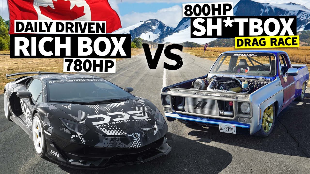 Канадское соревнование по дрэг-рейсингу без подготовки! 780-сильный Lamborghini Aventador SVJ от ...