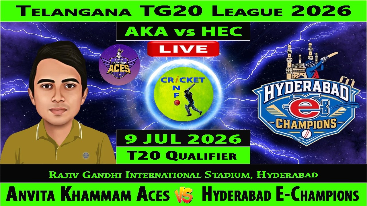 Anvita Khammam Aces vs Hyderabad E-Champions | AKA vs HEC | Qualifier of Telangana T20 League 2026