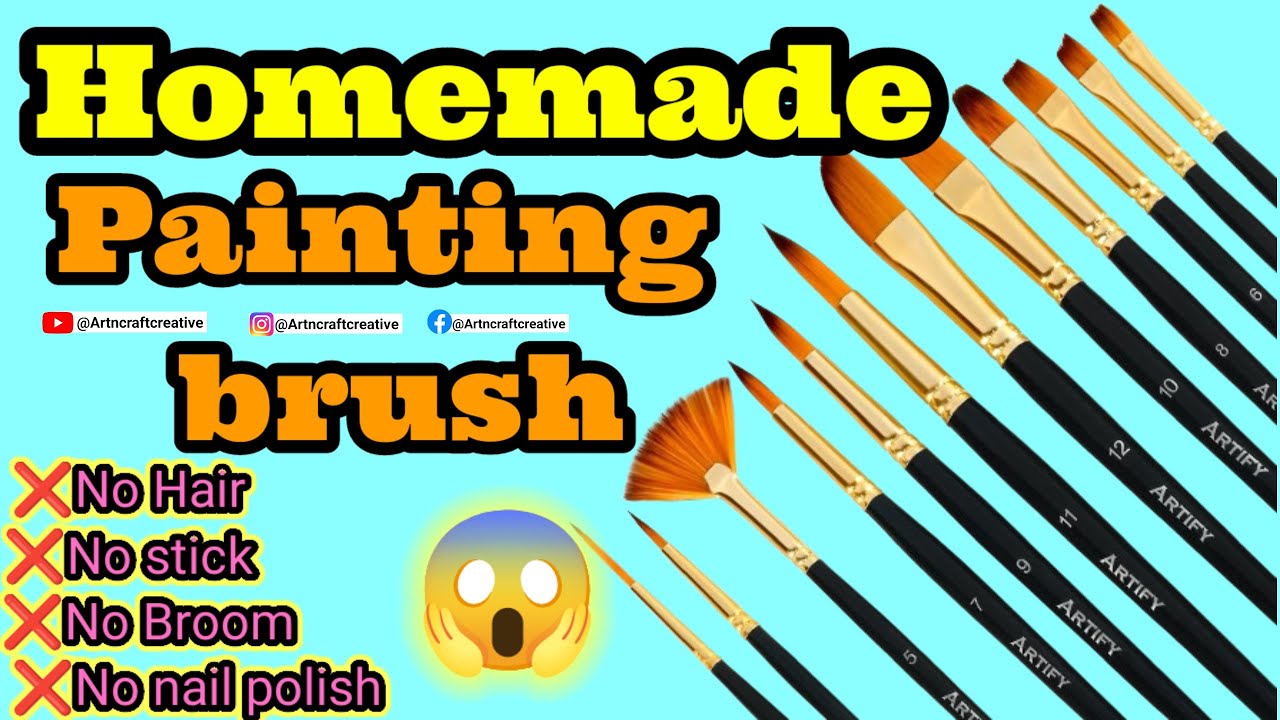 Homemade paint brush/how to make paint brush at home/paint color brush/diy painting brush/craft idea