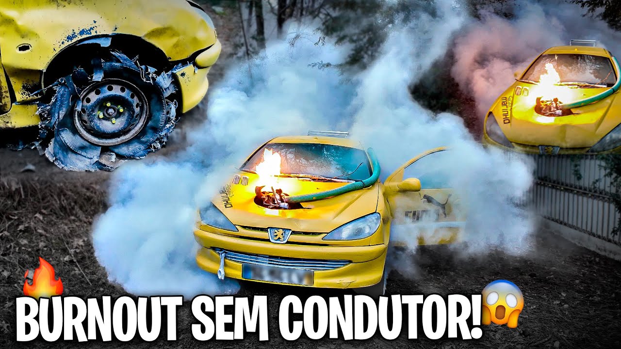 UM BURNOUT COMO NUNCA VISTE ! SEM CONDUTOR COM O PEUGEOT DO AÇO ! | AllSpeedDrive