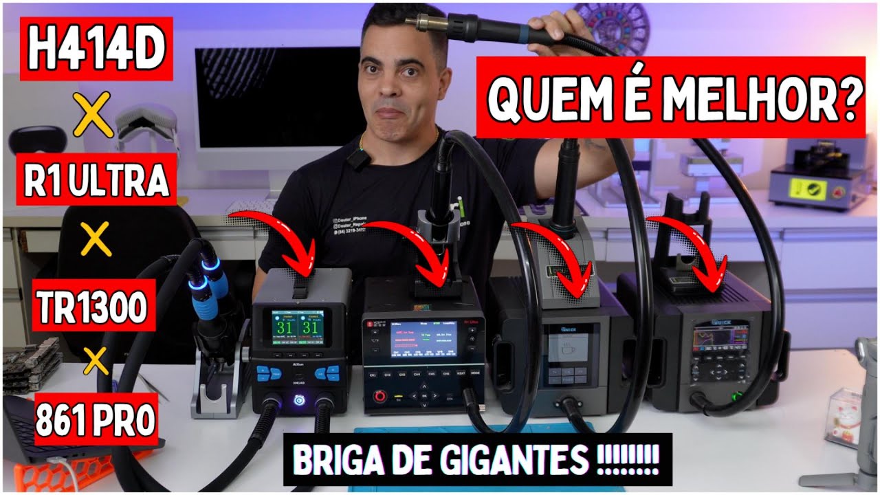 ⚡ QUAL É A MAIS FORTE? 4 estações de ar top disputando quem arranca o chip mais rápido do MacBook!