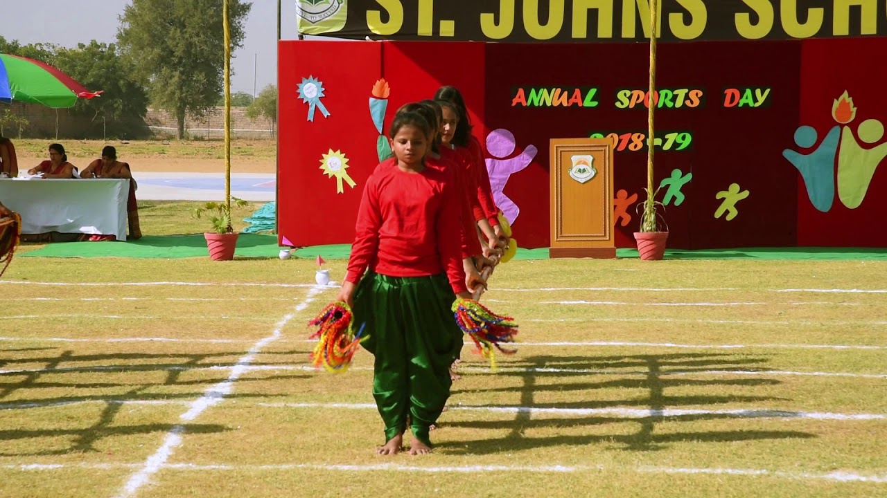 BAMBOO DRILL DISPLAY ON SPORTS DAY-ST. JOHN'S SCHOOL, JODHPUR