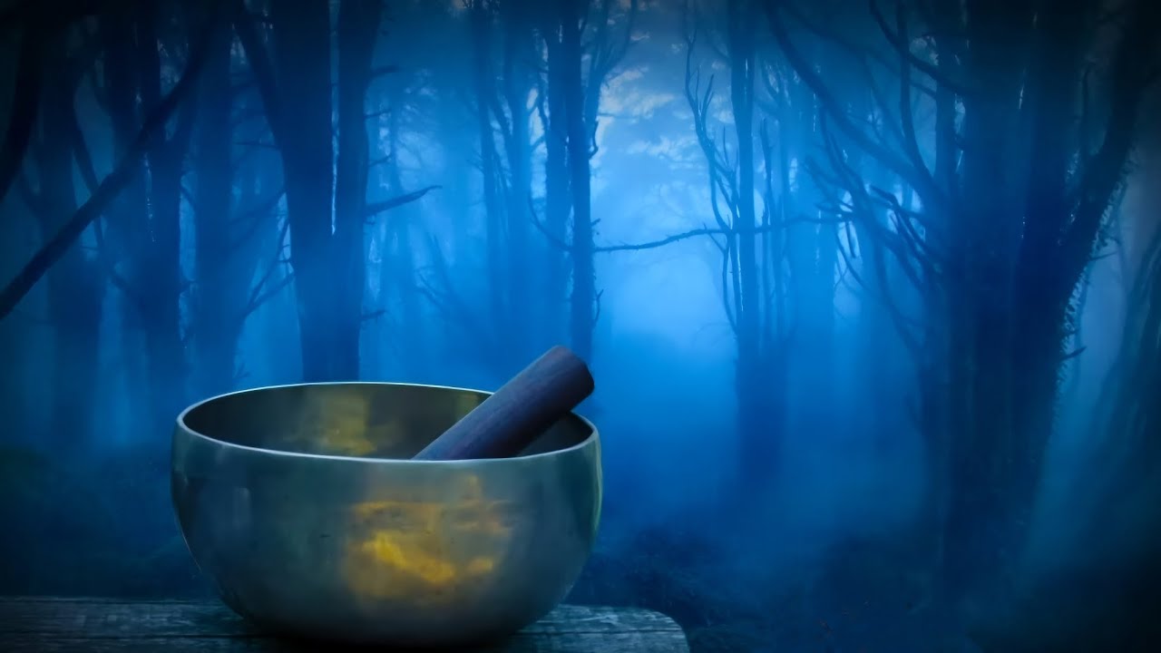 Rain in woods + Tibetan Bowls | Relax, study or sleep with White Noise Music | 10 hours