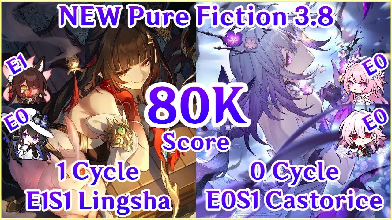 NEW 3.8 PF 4 - E1S1 Lingsha 1 Cycle x E0S1 Castorice 0 Cycle 80K Score Clear | Honkai Star Rail