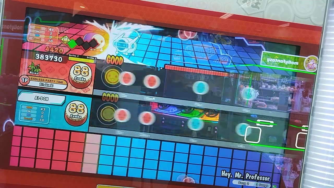 Taiko no Tatsujin(太鼓の達人)-ヘイ，ミスタープロフェッサー Normal Full combo(AI Battle)