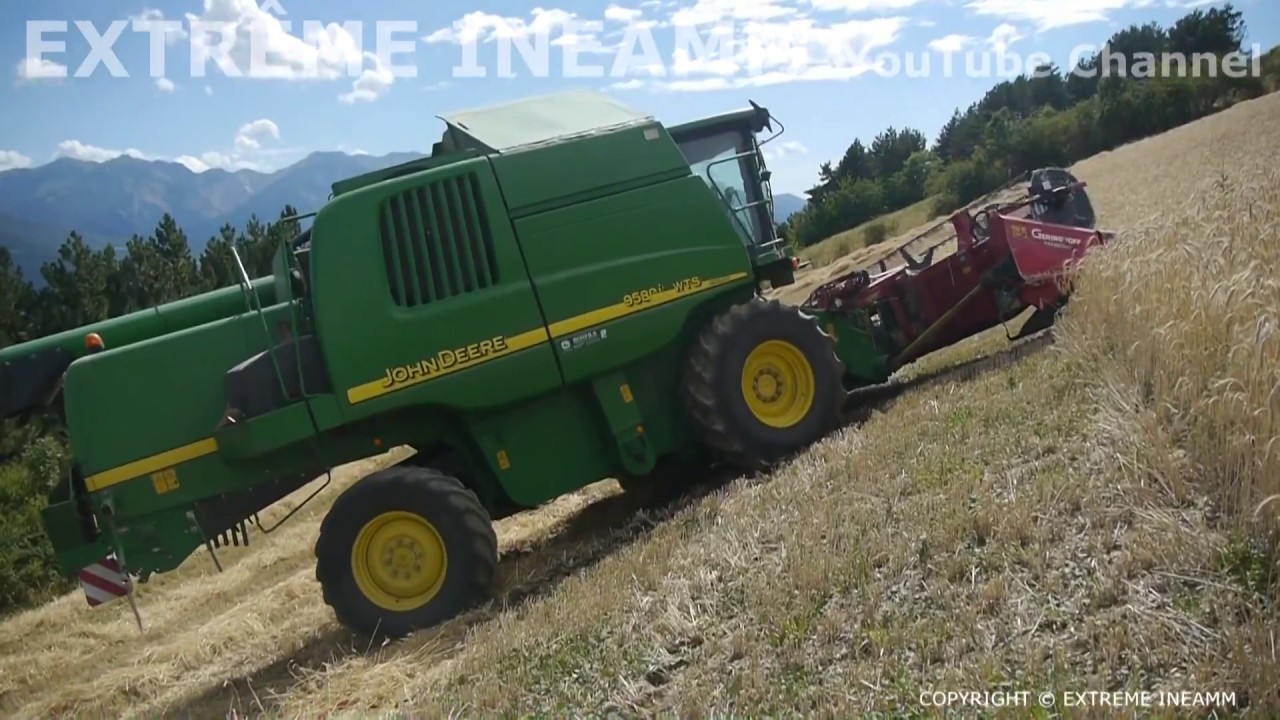 MOISSON EXTRÊME EN MONTAGNE JOHN DEERE 9580i WTS 4X4  HILLMASTER BLOQUE