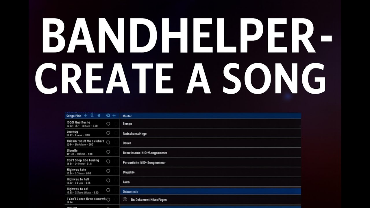 Bandhelper, how to create a song easily