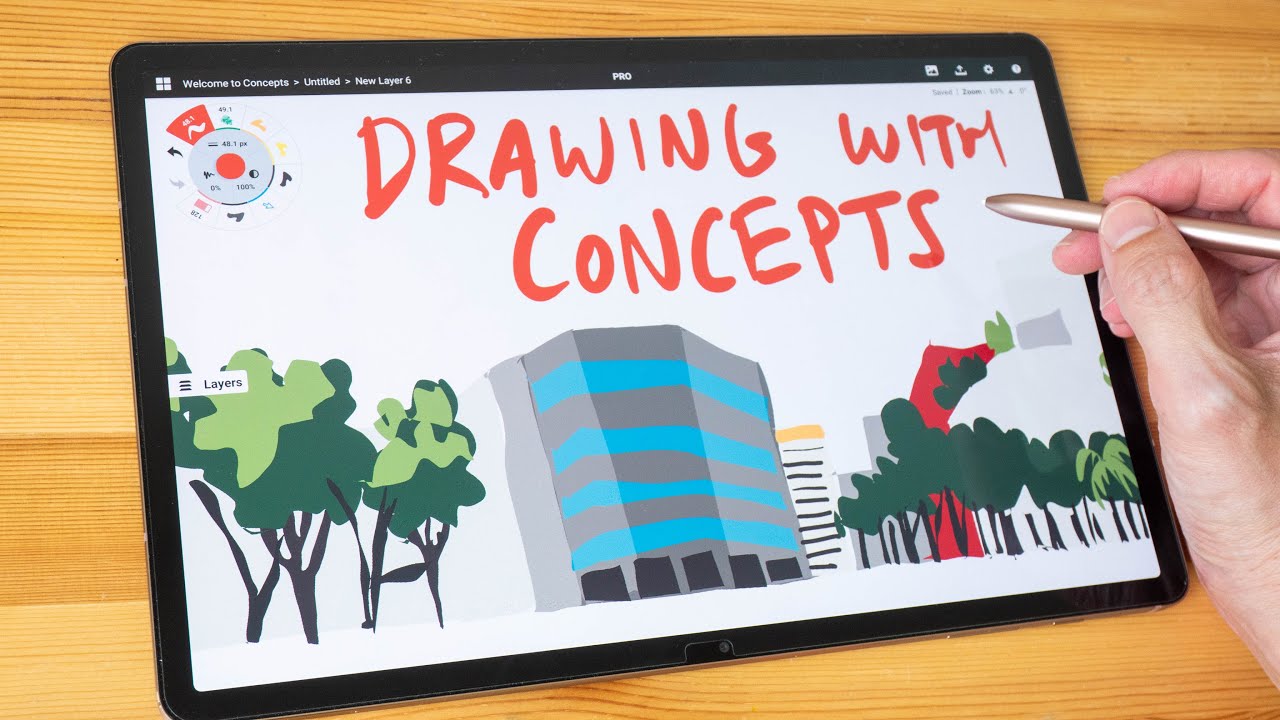 Drawing with Shapes in Concepts app