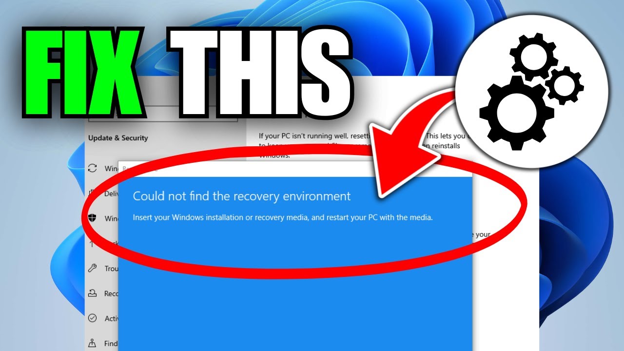 How To Fix Could Not Find The Recovery Environment In Windows 11