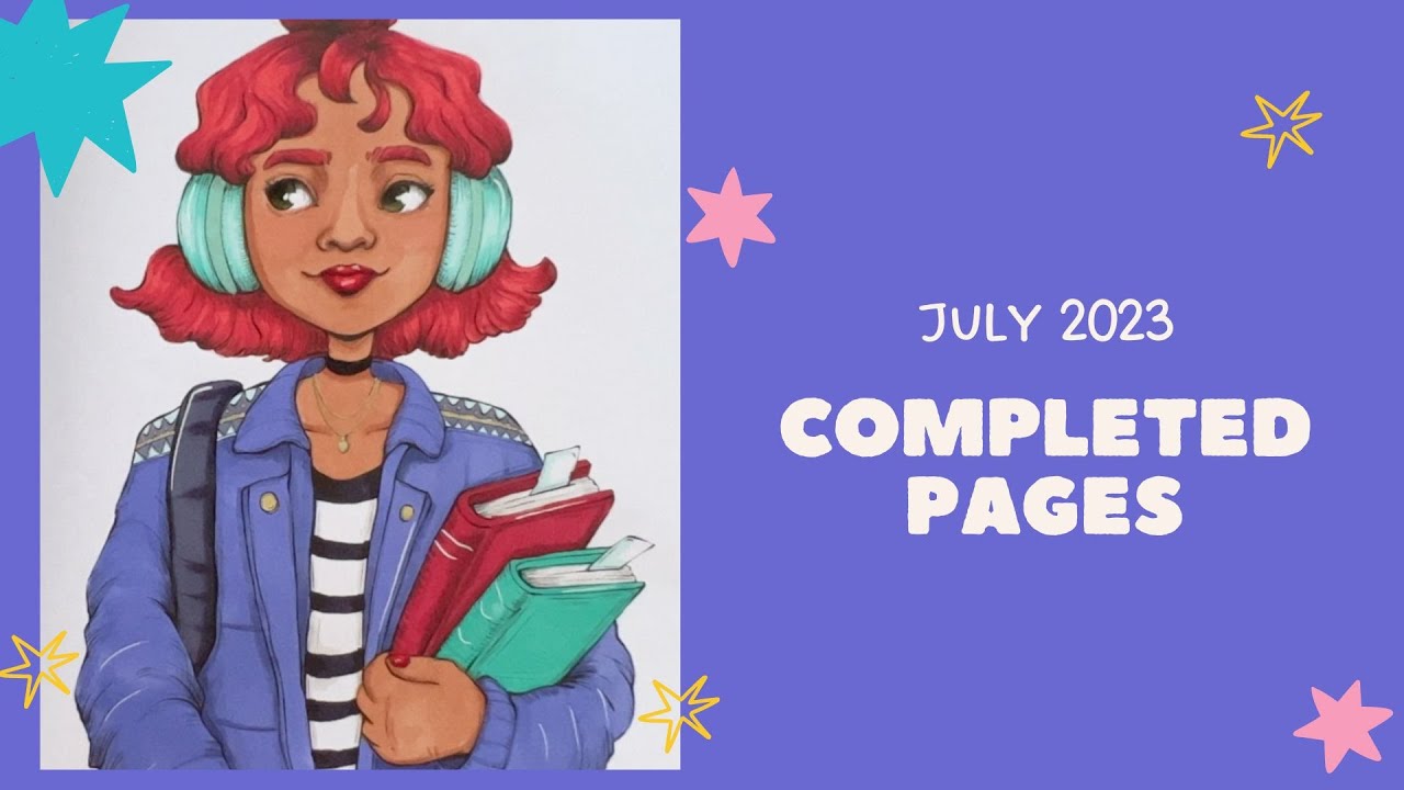 July 2023 Completed Adult Colouring Pages - Adult Coloring
