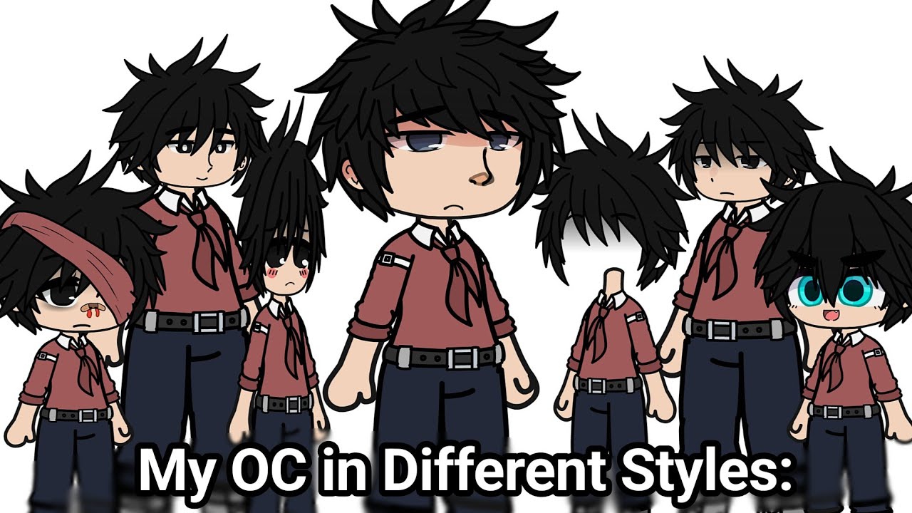 My OC in Different Gacha Styles: 😨😳