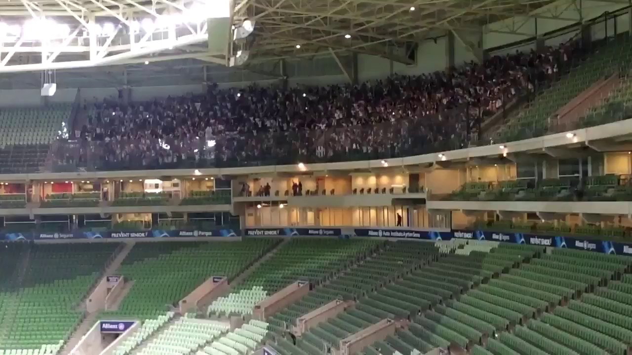 Torcida da Ponte gritando alto no Palestra