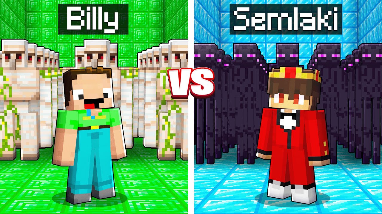 Billy GOLEM ARMEE vs SEMLAKI ENDERMAN ARMEE in Minecraft!