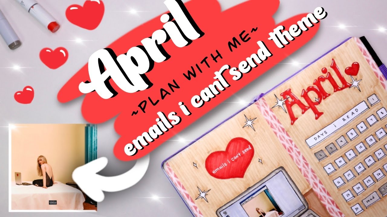 emails i cant send THEME! by Sabrina Carpenter // PLAN WITH ME reading bullet journal April 2023