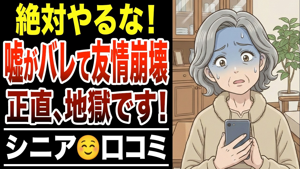 【自業自得】その嘘バレてます…つい言ってしまい友情崩壊した悲惨すぎる末路！シニア口コミ紹介します