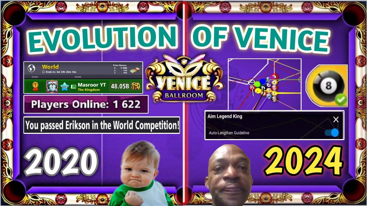 THE EVOLUTION OF VENICE 🤩 | From 2020 to 2024 🥵 | Fairs to Cheaters 🤐 4 Years History - 8 ball pool