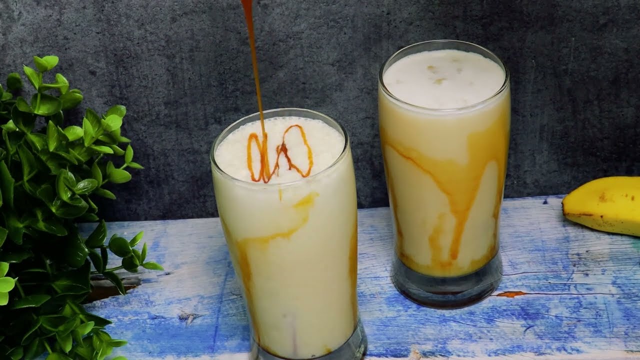 BANANA CARAMEL MILKSHAKE |No Ice cream Milkshake | How to make BANANA MILKSHAKE?  @mykitchenspices ​