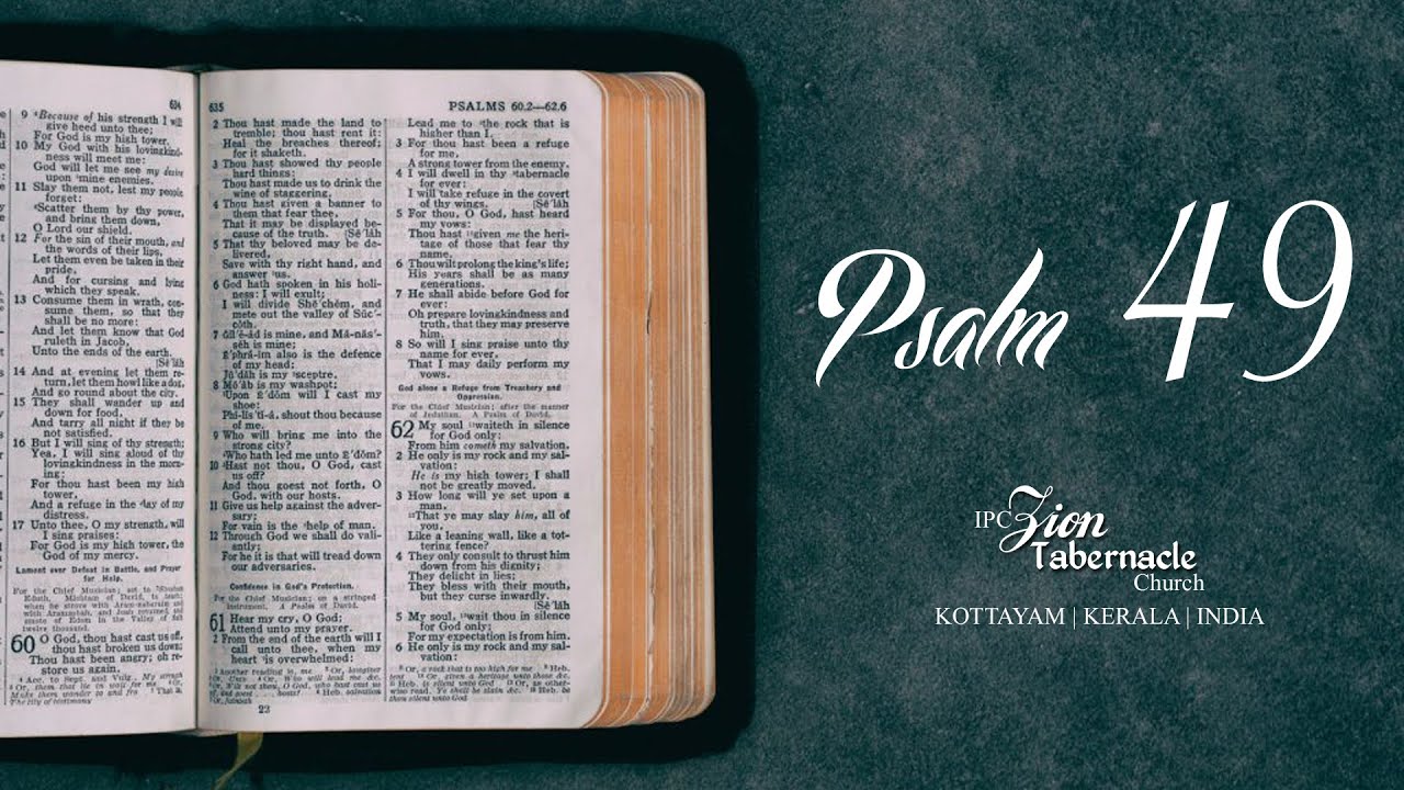 Sunday Message by Pr. Joby George  Psalm 49  IPC Zion Tabernacle  Kottayam