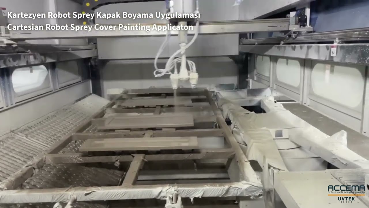 Accema Kartezyen Robot Sprey Kapak Boyama Uygulaması Cartesian Robot Sprey Cover Painting Applicaton