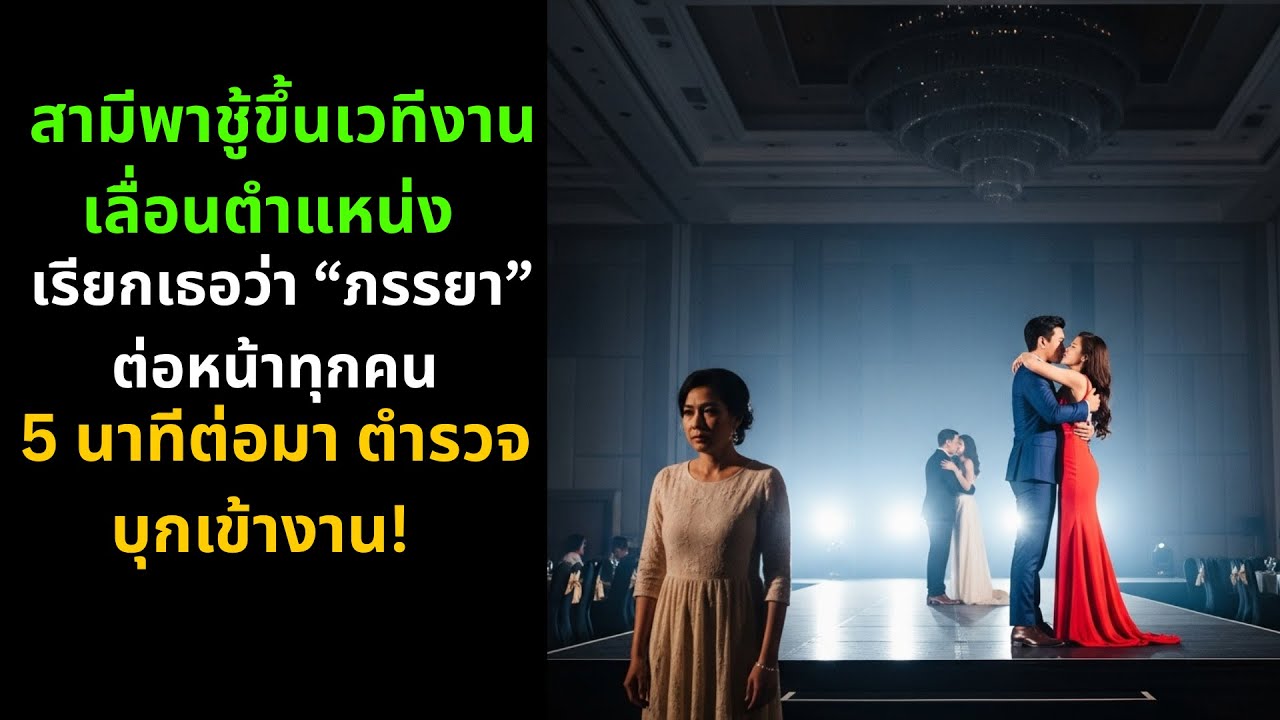 สามีพาชู้ขึ้นเวทีงานเลื่อนตำแหน่ง เรียกเธอว่า “ภรรยา” ต่อหน้าทุกคน ก่อนตำรวจบุก งานทั้งฮอลล์ช็อก 😳🚨