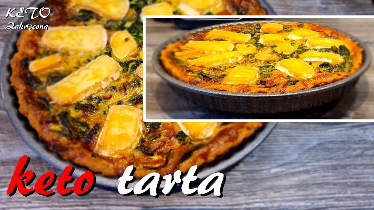 keto tarta ze szpinakiem i boczkiem