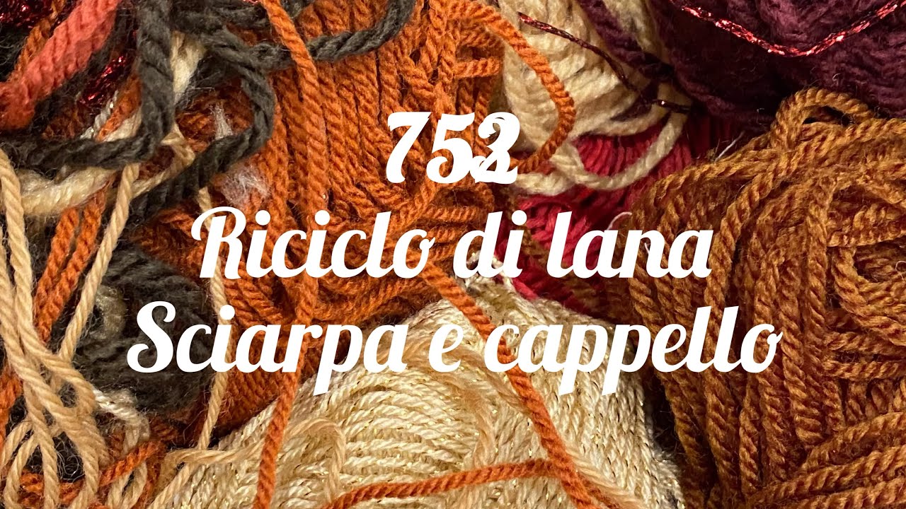 753 riciclo di lana  : sciarpa e cappello o passamontagna