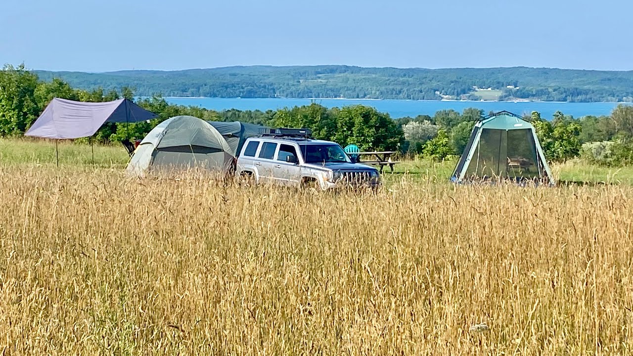 Epic Hilltop Camping Spot Overlooking Lake Charlevoix / Michigan
