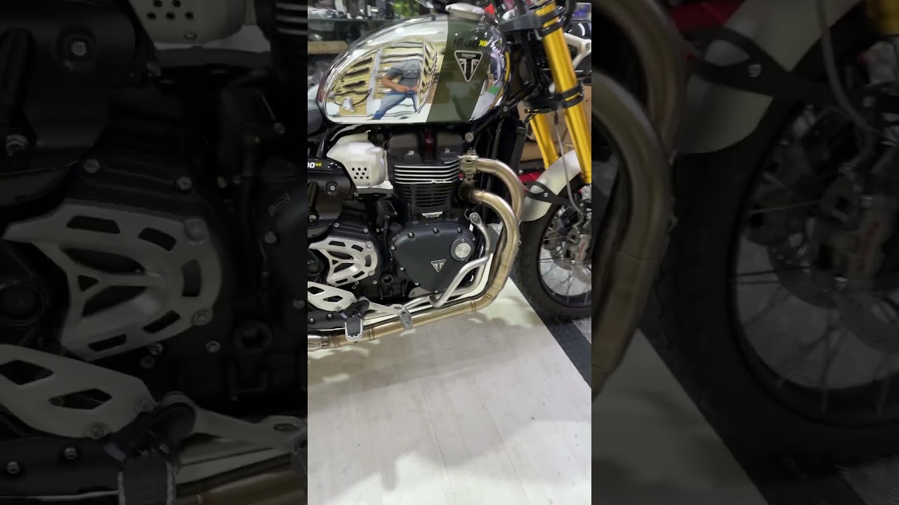 Escape de inox 2x1 triuphm scrambler 1200!!!#triumph