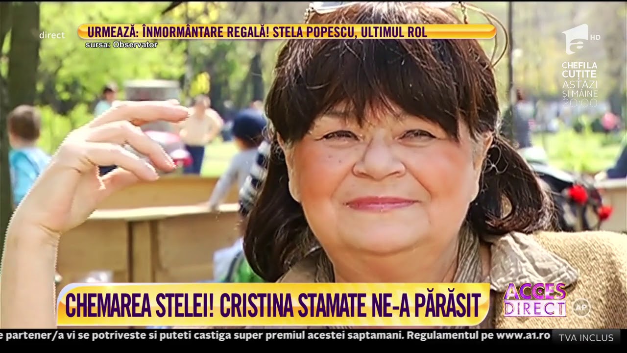 Actriţa Cristina Stamate a murit in aceasta dimineata