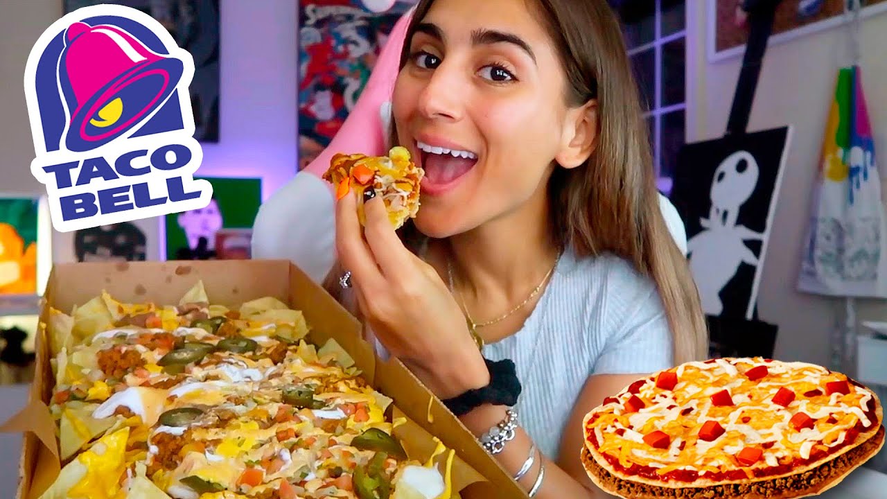 Trying Taco Bells GIANT Nacho Party Pack Mukbang! Bye Bye Mexican Pizza :(