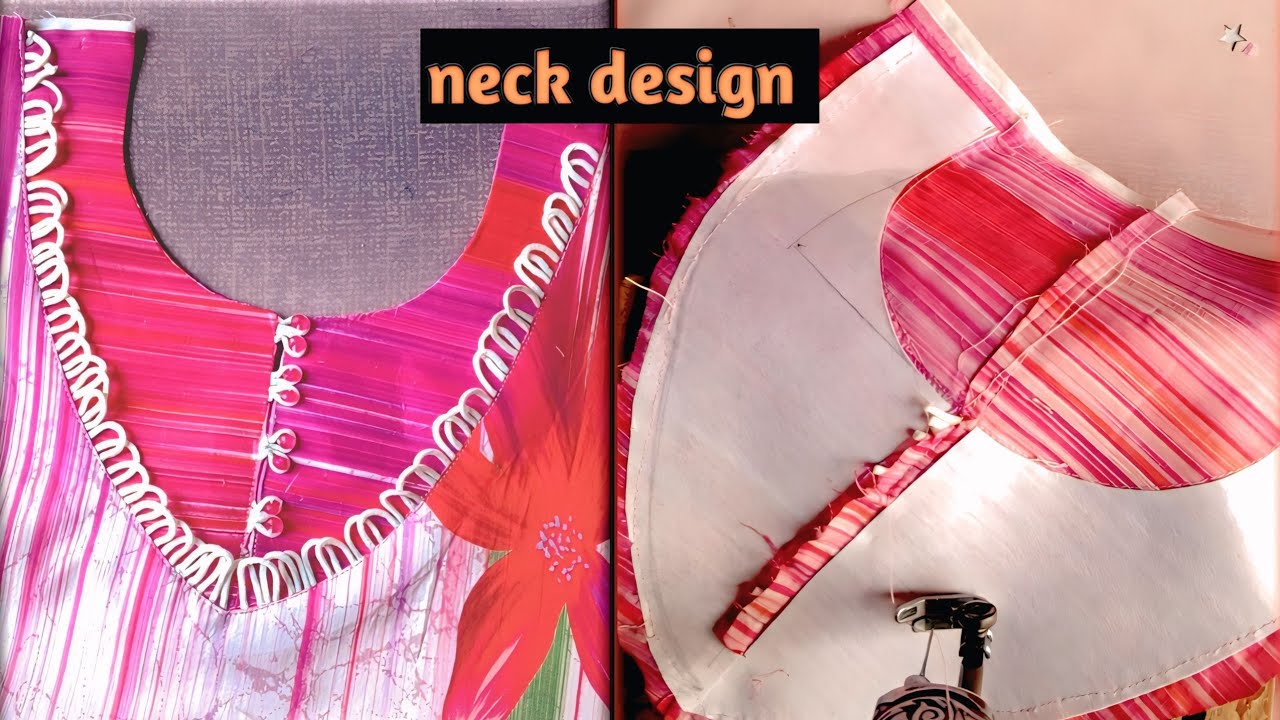 Stylish Neck Design Cutting and Stitching | Button loops with Dori work | New design tutorial 2025.