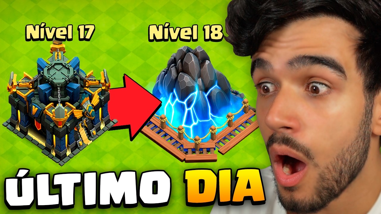 MEU ÚLTIMO DIA NO CV 17...!! CLASH OF CLANS