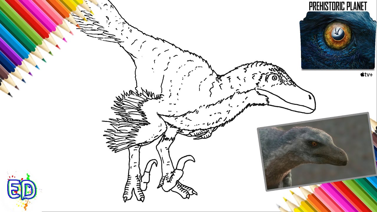 How to Draw Velociraptor from Prehistoric Planet | Step by Step