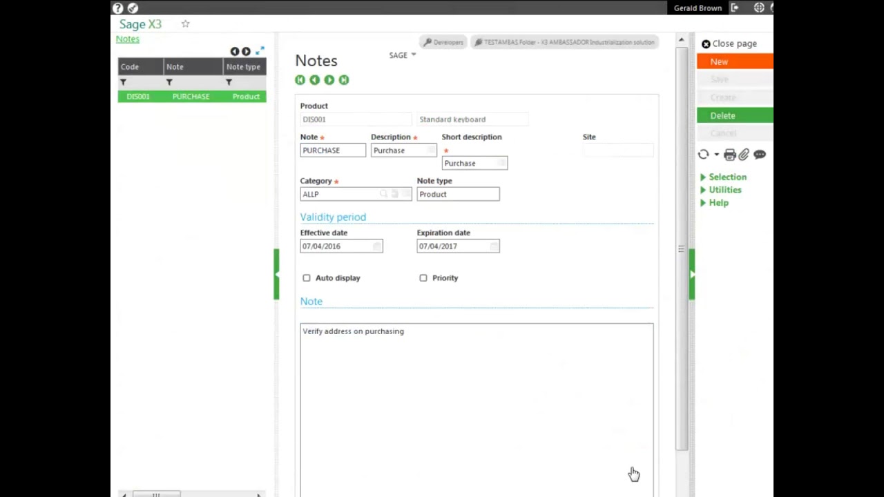 Sage X3 - How to Setup Products for Purchasing