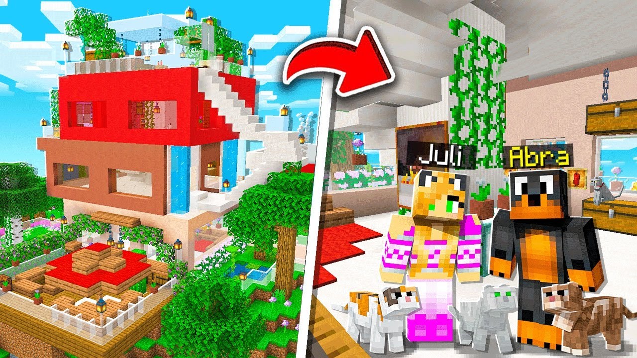 MOJA REAKCJA na NASZ UKOŃCZONY DOM w Minecraft! 😱 (juli robiła go 12 godzin)