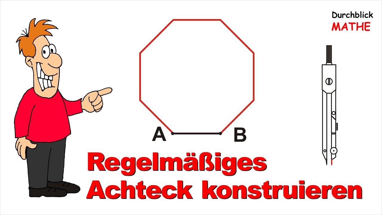 Mit Zirkel Achteck konstruieren, eine Seite ist gegeben