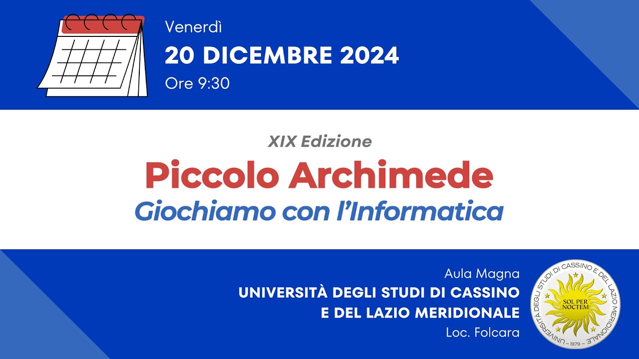 Piccolo Archimede & Giochiamo con l’Informatica: La Premiazione della XIX Edizione