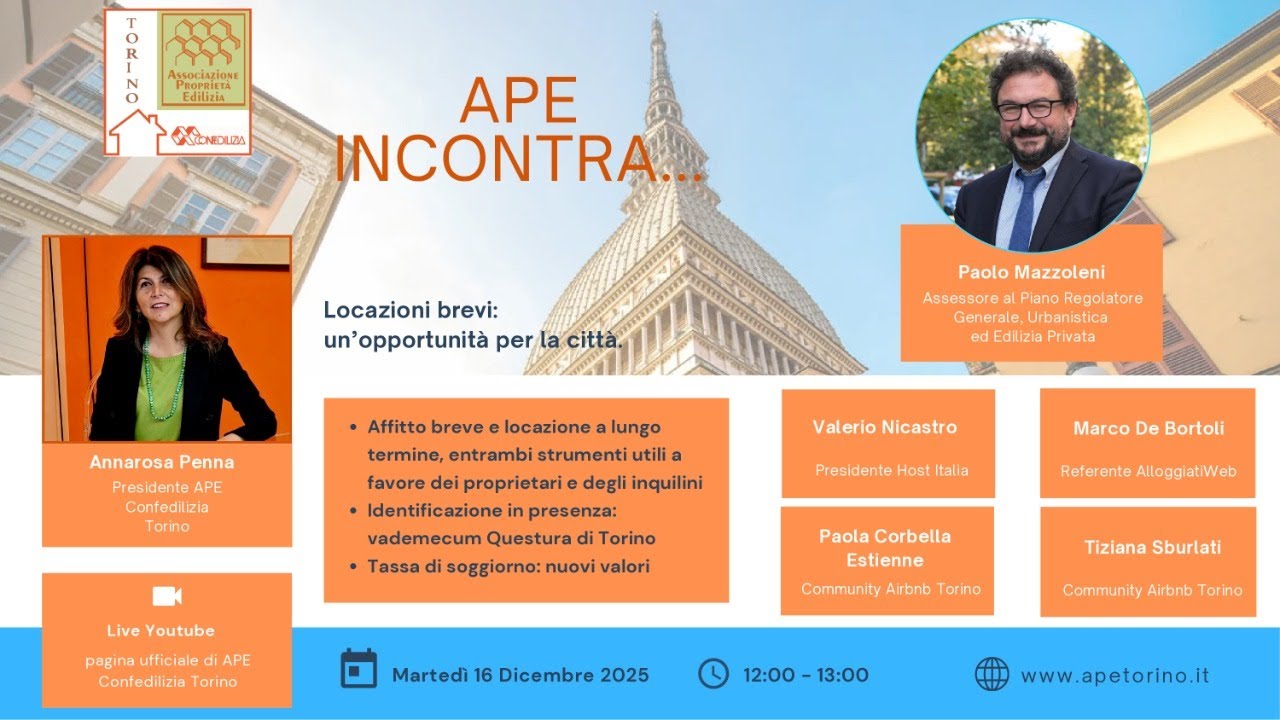 Ape incontra.. Locazioni brevi: un'opportunità per la città