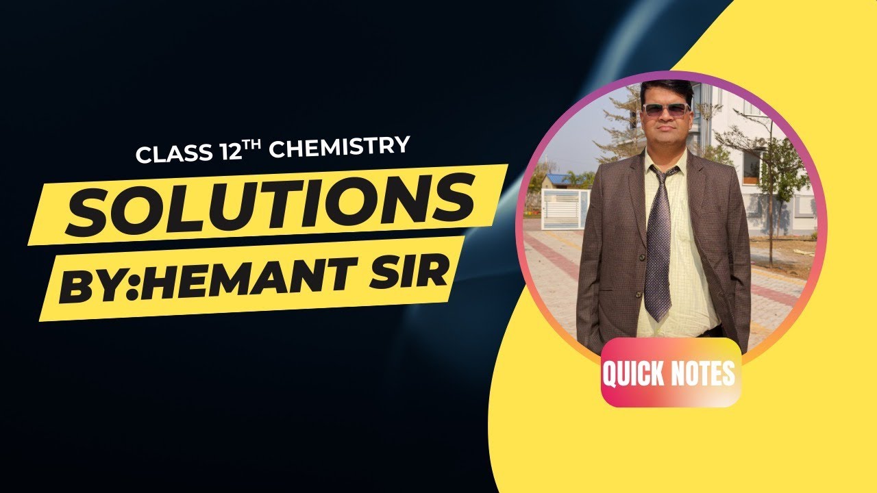 Class 12th | Chapter 1 Solutions | Quick Notes
